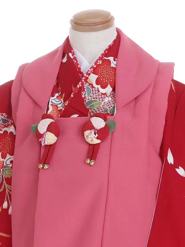 七五三レンタル(3歳女被布)Y346 桜 雪の輪文様