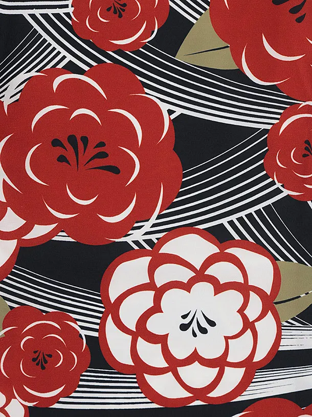 七五三レンタル(3歳女被布)Y369 ベージュ×赤 モダン牡丹