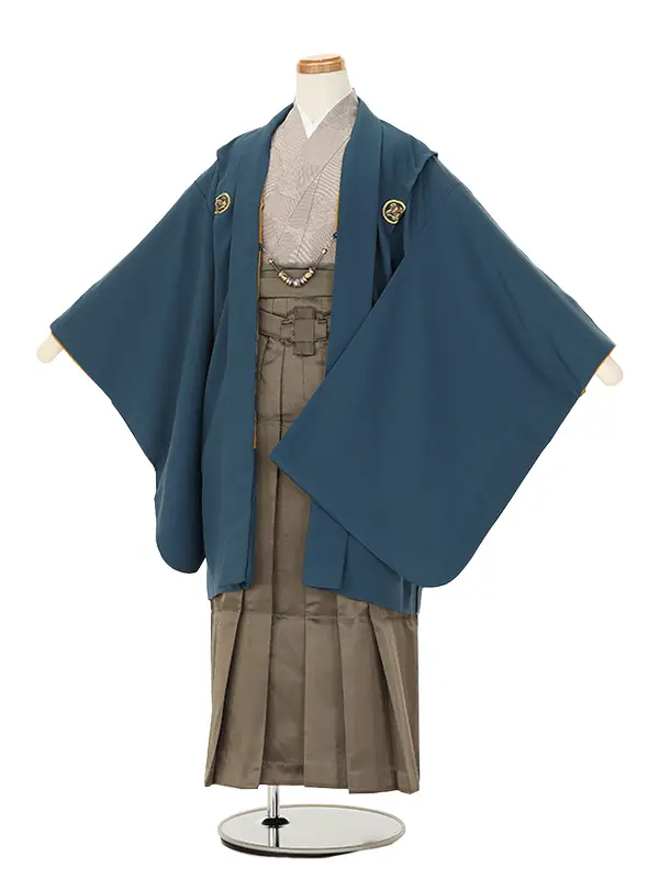 かんたん着付け ジュニア男児(10歳) 紺無地紋付 /1002