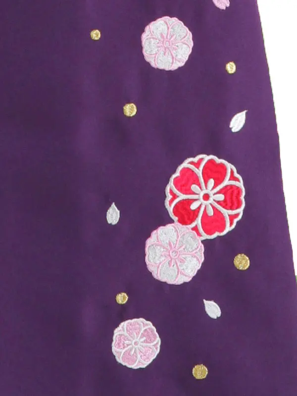 小学生卒業式袴 (女児)緑×紫/桜・毬1309