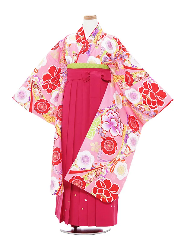 小学生卒業式袴 (女児)ピンク×ピンク/梅1312