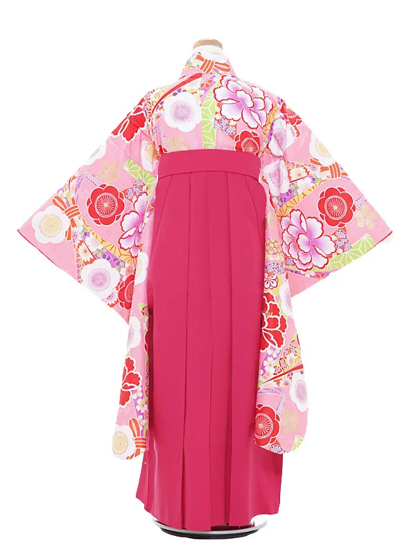 小学生卒業式袴 (女児)ピンク×ピンク/梅1312