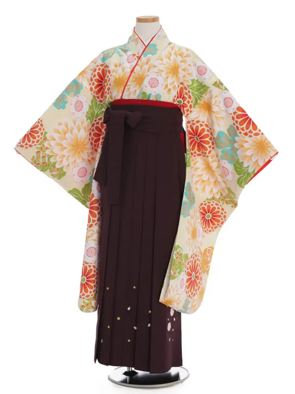 夢千代 黄色地菊桜柄×茶袴 1321
