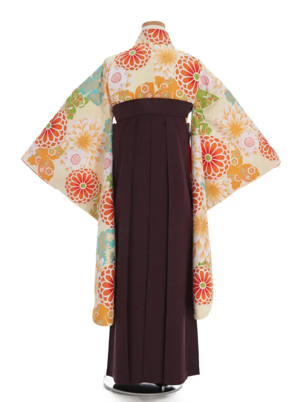 夢千代 黄色地菊桜柄×茶袴 1321