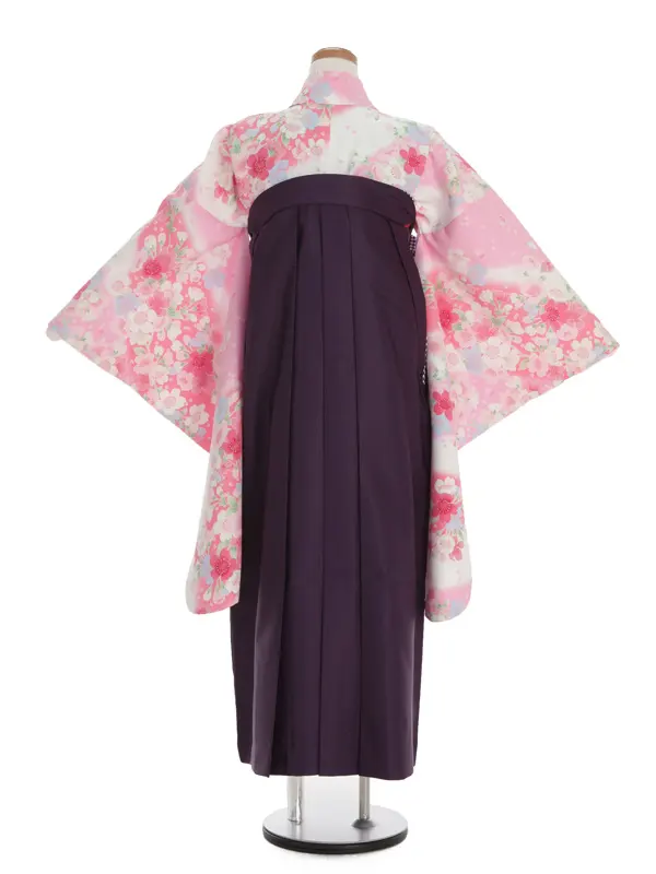 ピンク地小花柄×紫袴 1325