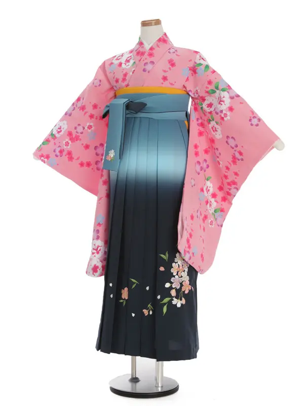 ピンク地小花柄×緑ｸﾞﾗﾃﾞ袴 1326