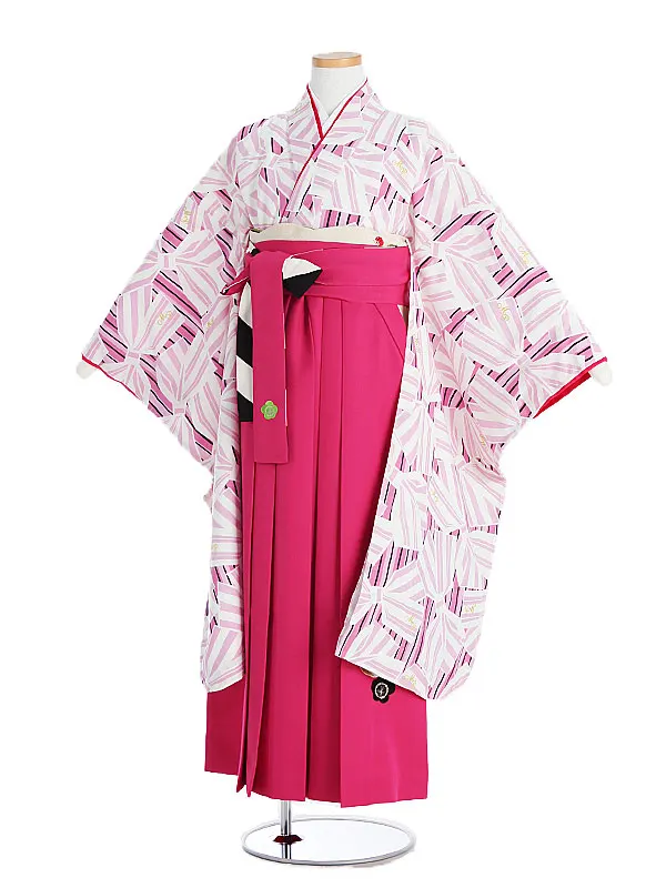 小学生卒業袴 メゾピアノ ピンク地リボン柄×ピンク袴1333