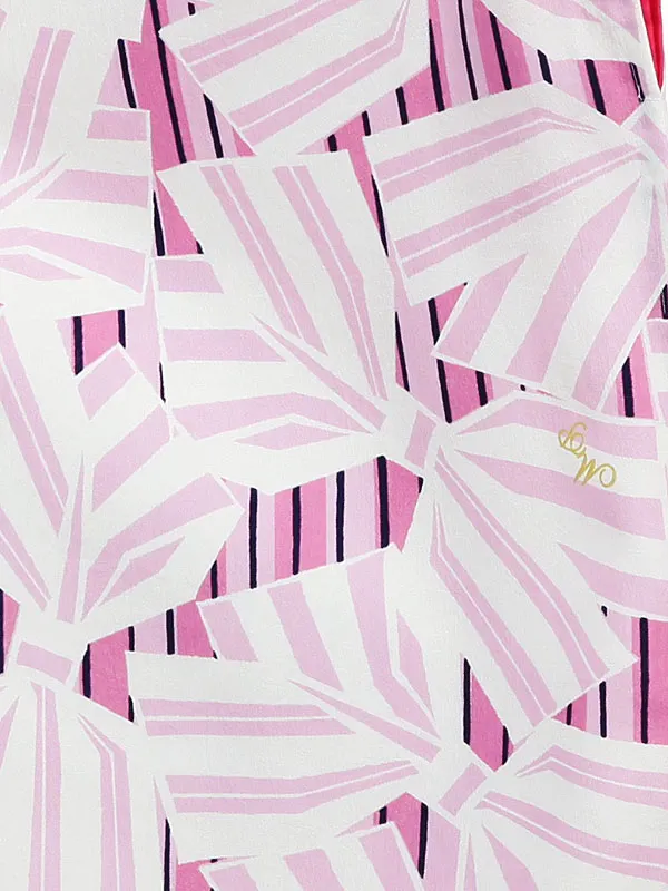 小学生卒業袴 メゾピアノ ピンク地リボン柄×ピンク袴1333