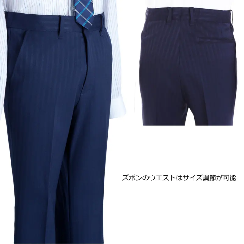 [男児スーツ]長ズボン/紺シャドーストライプ/白地ピンストライプシャツBS36