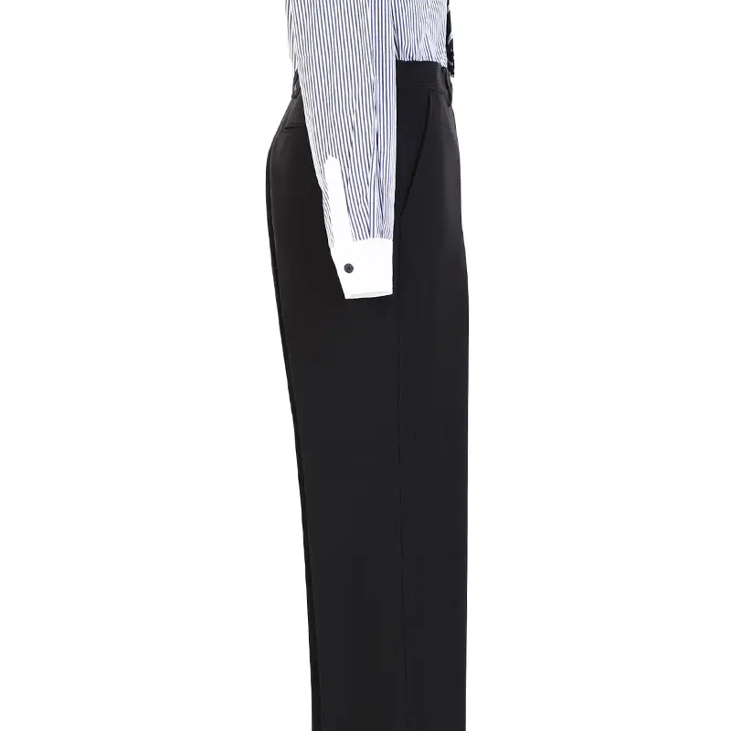 [男児スーツ]長ズボン/黒ストライプスーツ/クレリックシャツBS42