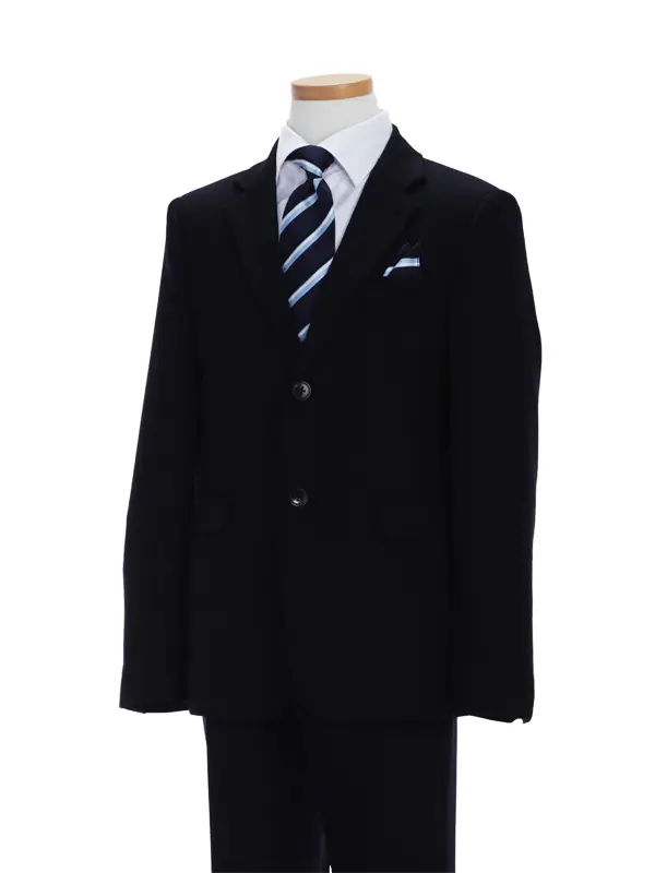 [男児スーツ]長ズボン/紺(ヘリボーン織2つ釦ジャケットスーツ)BS54