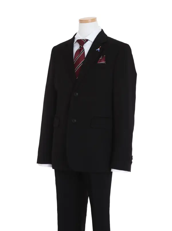 [男児スーツ]長ズボン/ELLE/黒(2つ釦シャドーストライプスーツ)BS57