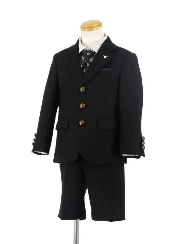 [男児スーツ]半ズボン/黒(モード系ロックスタイルスーツ)BS60