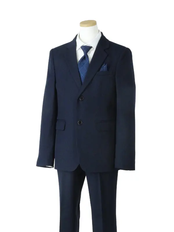 [男児スーツ]長ズボン/濃紺ベーシック2つ釦/白シャツ/BS65