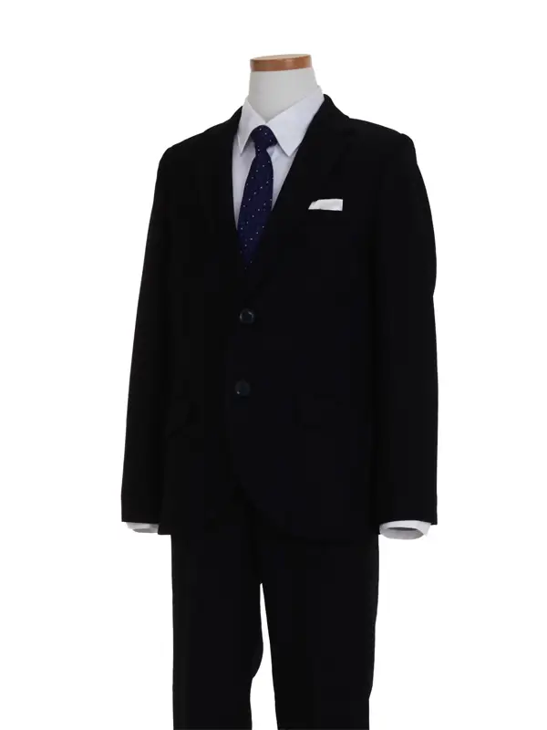 [男児スーツ]/長ズボン/紺2つ釦/オフホワイトシャツBS89