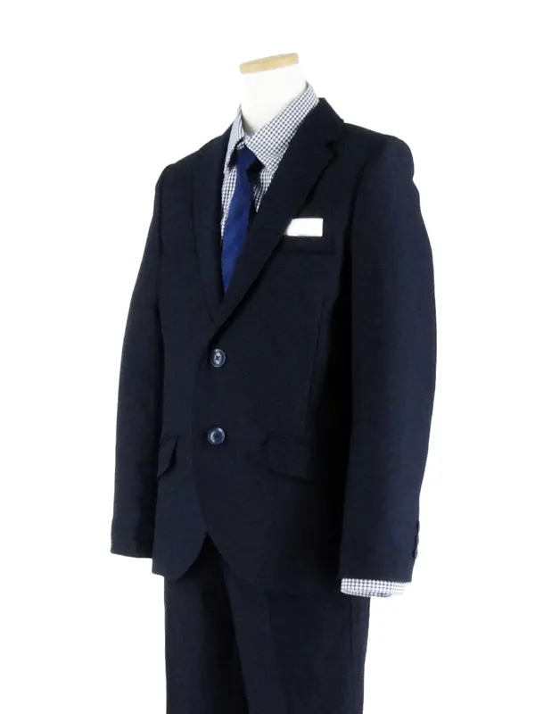 [男児スーツ][E体]さらにゆったり/長ズボン/紺2つ釦/BE71