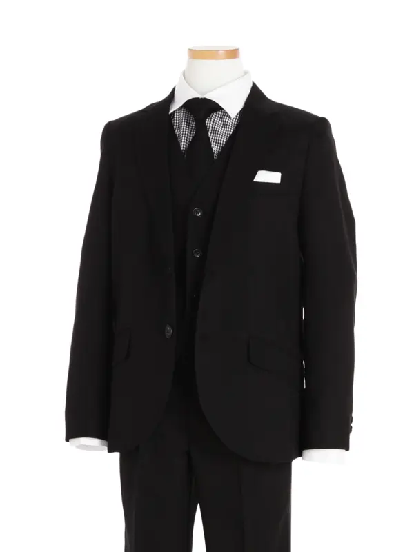 [男児スーツ][E体]もっとゆったり/長ズボン/3ピース黒2つ釦/BE72