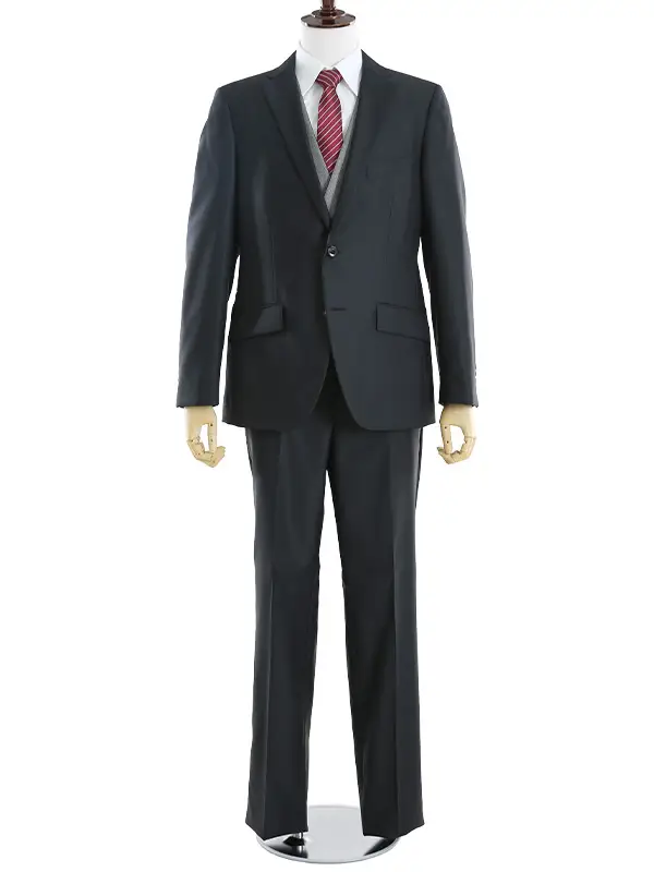 018 FICCE 暗めのネイビー シングルボタン スリーピース ベスト