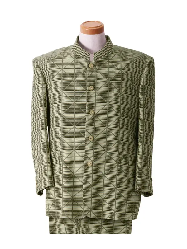 男性スーツ 大きいサイズ M006 マオカラースーツ グリーン