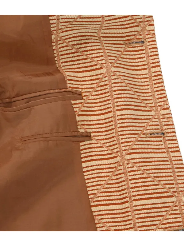 男性スーツ 大きいサイズ M007 マオカラースーツ オレンジ