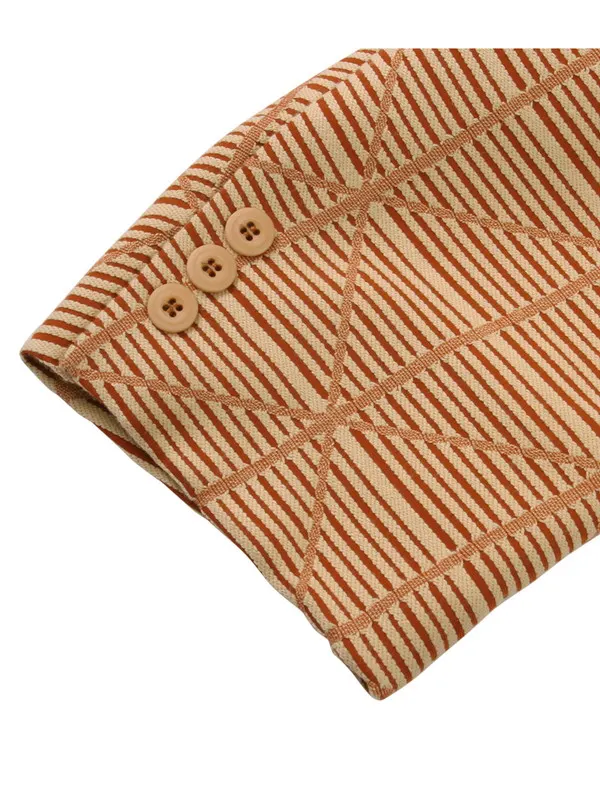 男性スーツ 大きいサイズ M007 マオカラースーツ オレンジ