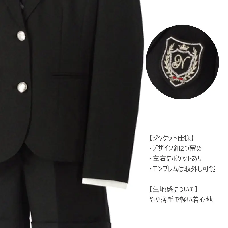 [女児スーツ][B体]大きい/黒ショートパンツスーツ/HB37