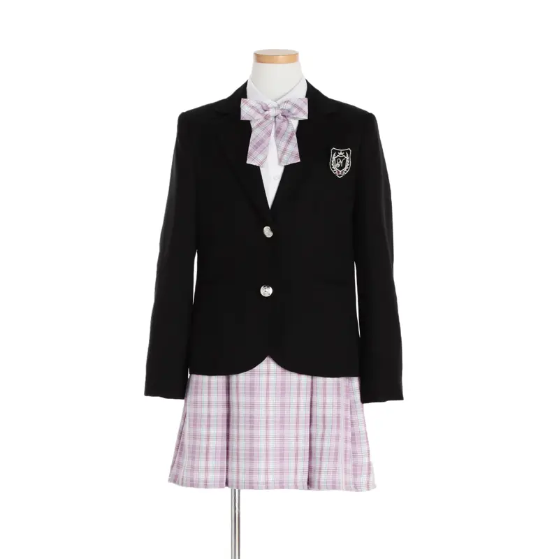 [女児スーツ][B体]大きめ/黒×パープルボックスプリーツSK/HB50