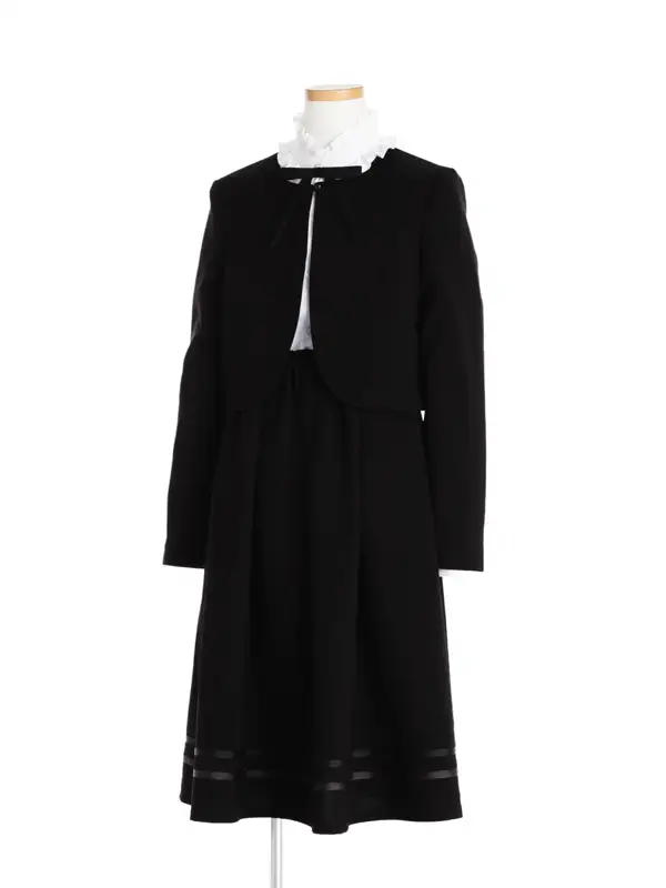 [女児スーツ][B体]大きめ/リバーシブルボレロスーツ・黒/HB51