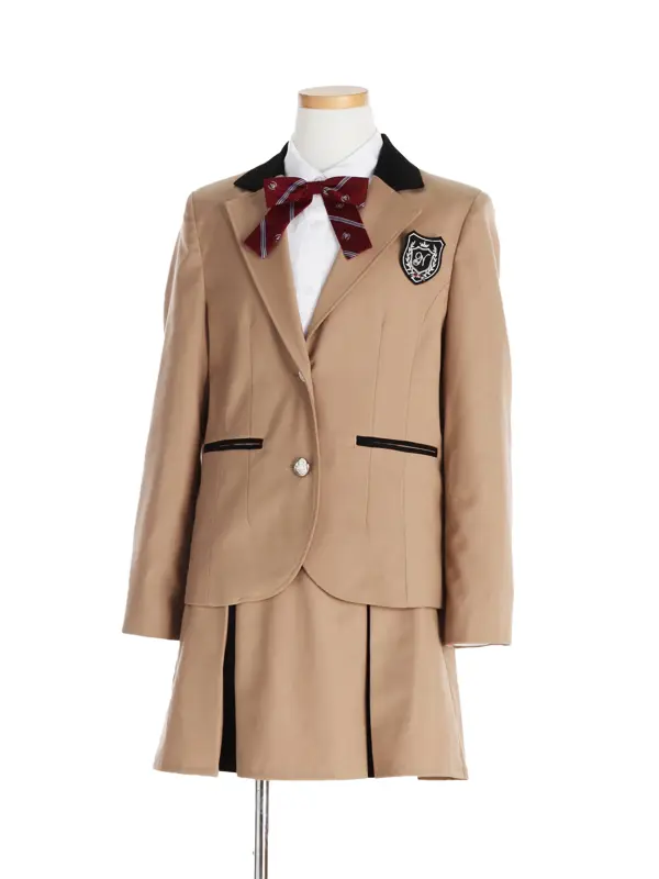 [女児スーツ][E体]もっと大きめ/ベージュJKとボックスプリーツSK/HE49