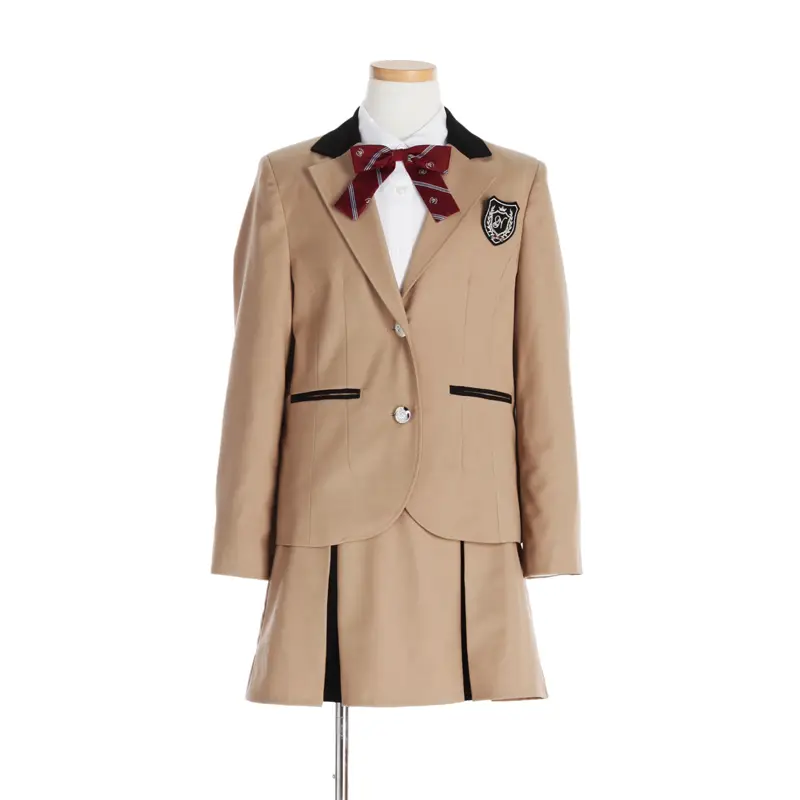 [女児スーツ][E体]もっと大きめ/ベージュJKとボックスプリーツSK/HE49