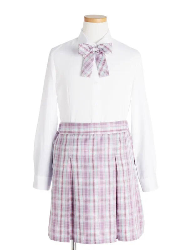 [女児スーツ][E体]さらに大きめ/黒×パープルボックスプリーツSK/HE50