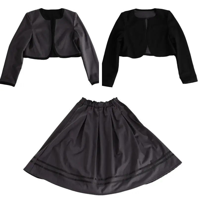 [女児スーツ][E体]さらに大きめ/リバーシブルボレロスーツ・グレー/HE52