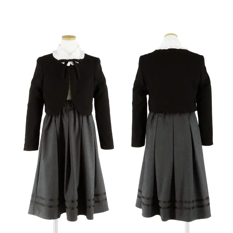 [女児スーツ][E体]さらに大きめ/リバーシブルボレロスーツ・グレー/HE52