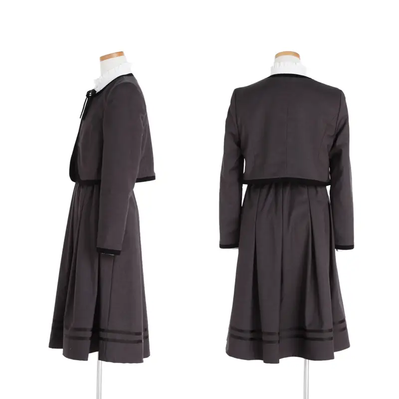 [女児スーツ][E体]さらに大きめ/リバーシブルボレロスーツ・グレー/HE52