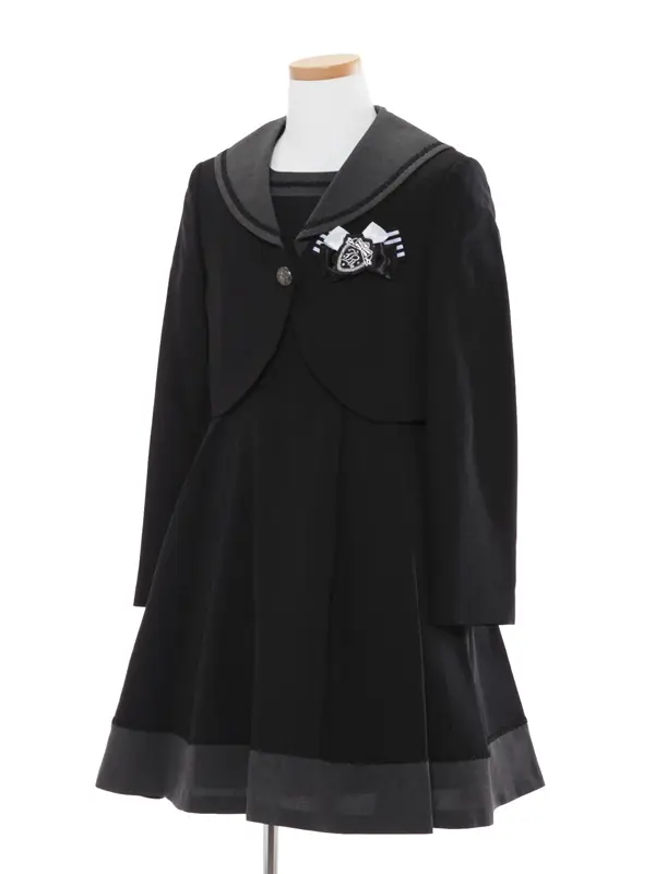 [女児スーツ]黒/セーラーワンピアンサンブル/HS26