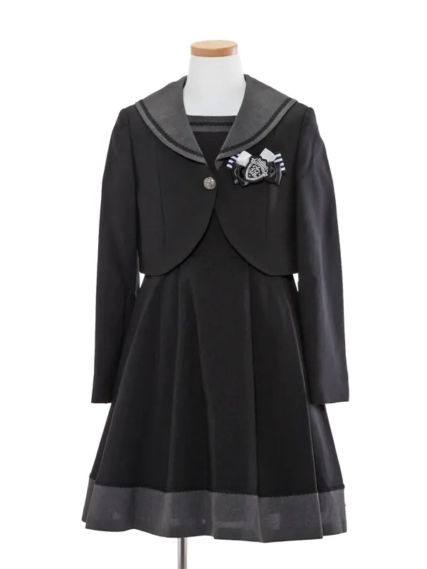 [女児スーツ]黒/セーラーワンピアンサンブル/HS26