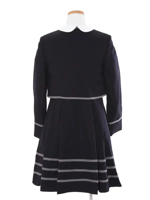 [女児スーツ]紺/ライン使い白襟アンサンブル/HS28