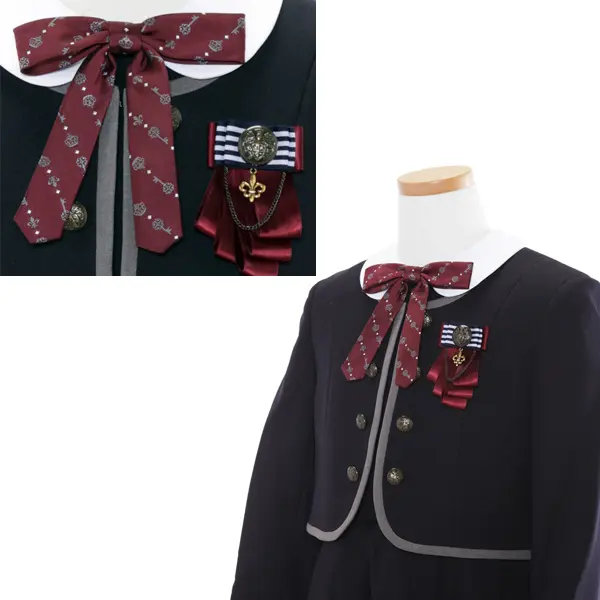 [女児スーツ]紺/ライン使い白襟アンサンブル/HS28