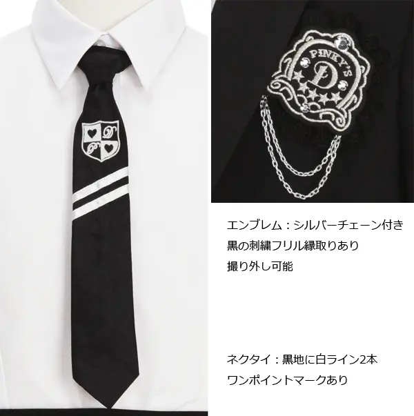 [女児スーツ]黒/黒×グレーボーダースカートスーツ/HS33