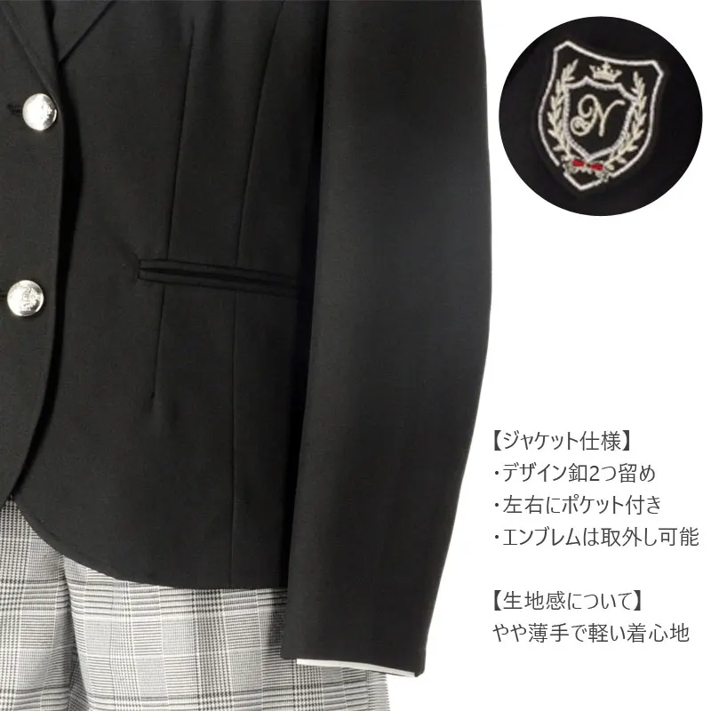 [女児スーツ]黒チェックショートパンツスーツ/HS36