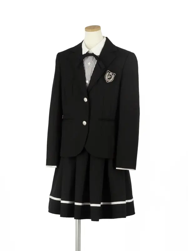 [女児スーツ]黒タックフレアスカートスーツ/HS40