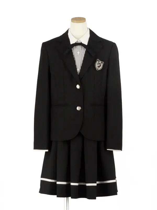 [女児スーツ]黒タックフレアスカートスーツ/HS40