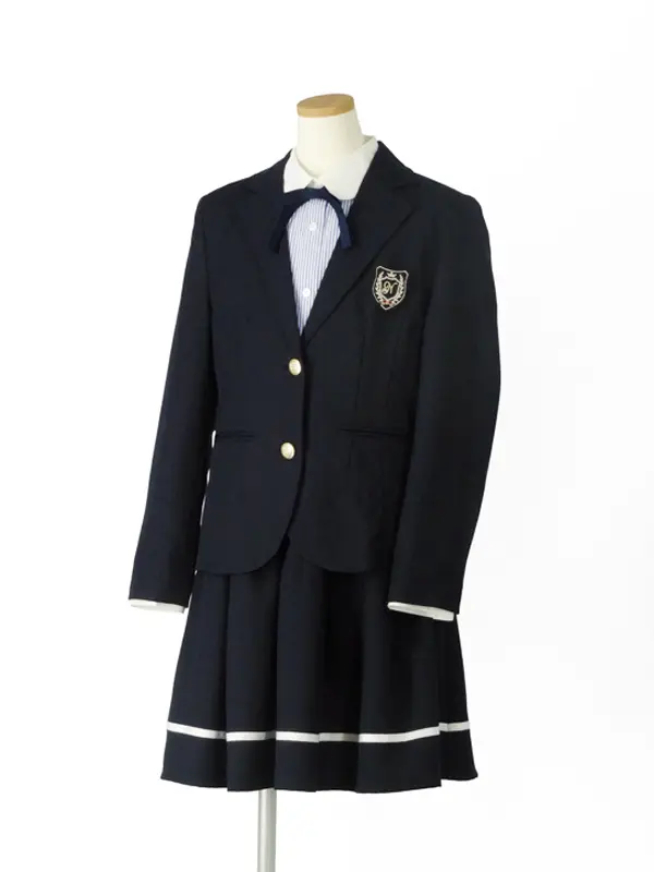 [女児スーツ]紺タックフレアスカートスーツ/HS41