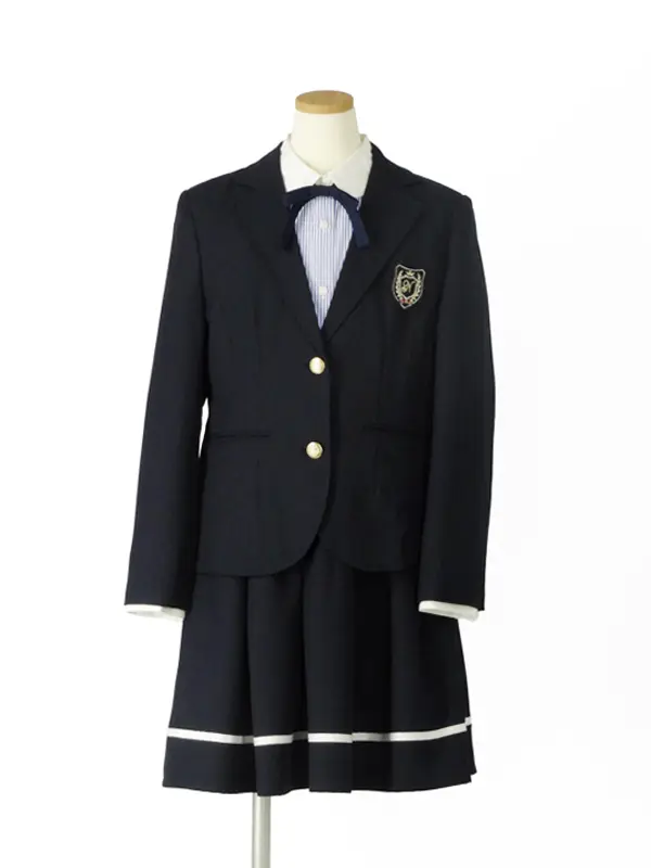 [女児スーツ]紺タックフレアスカートスーツ/HS41