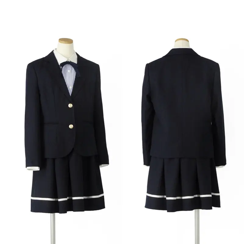 [女児スーツ]紺タックフレアスカートスーツ/HS41