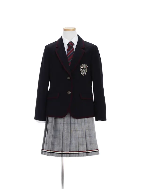 [女児スーツ]ELLE/紺/パイピングJKプリーツSKスーツ/HS43