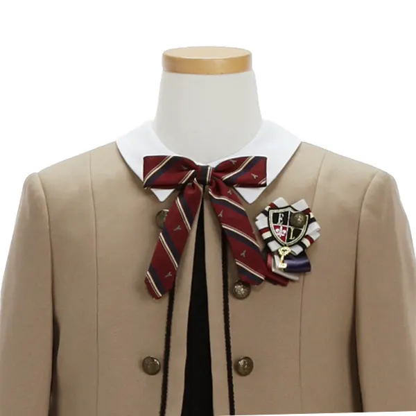 [女児スーツ]ELLE/ブリティッシュ風キャメルボレロとワンピース/HS46