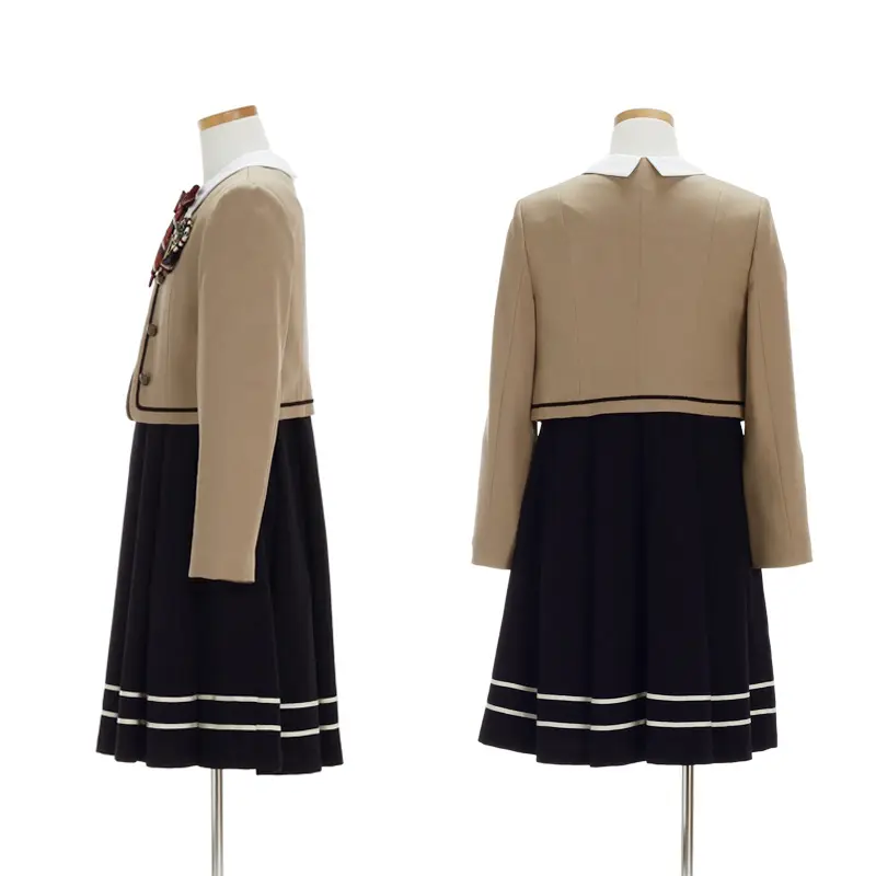 [女児スーツ]ELLE/ブリティッシュ風キャメルボレロとワンピース/HS46