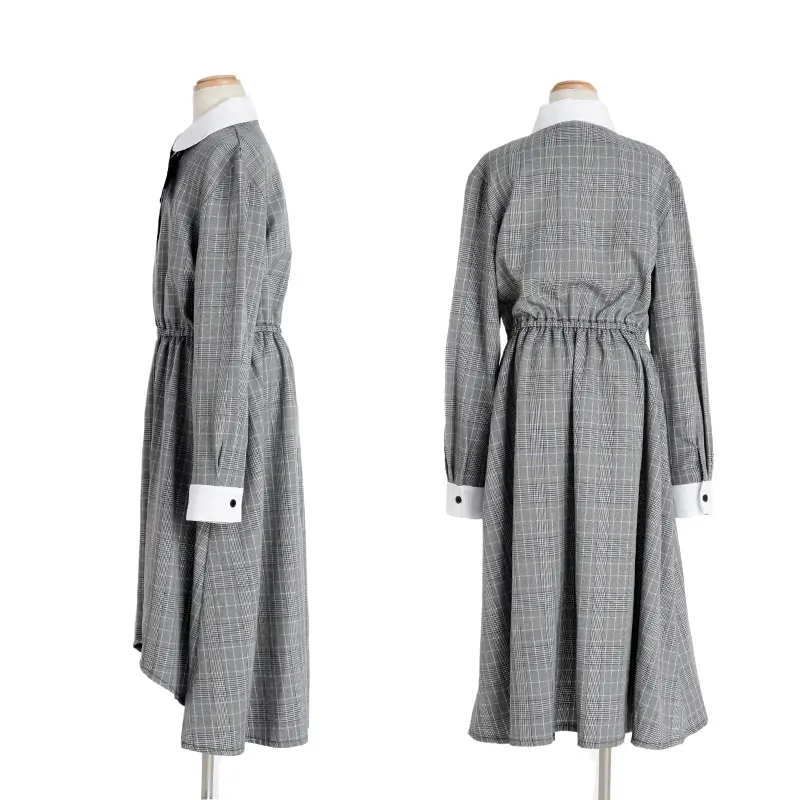 [女児スーツ]リバーシブルケープとチェックワンピアンサンブル/HS53