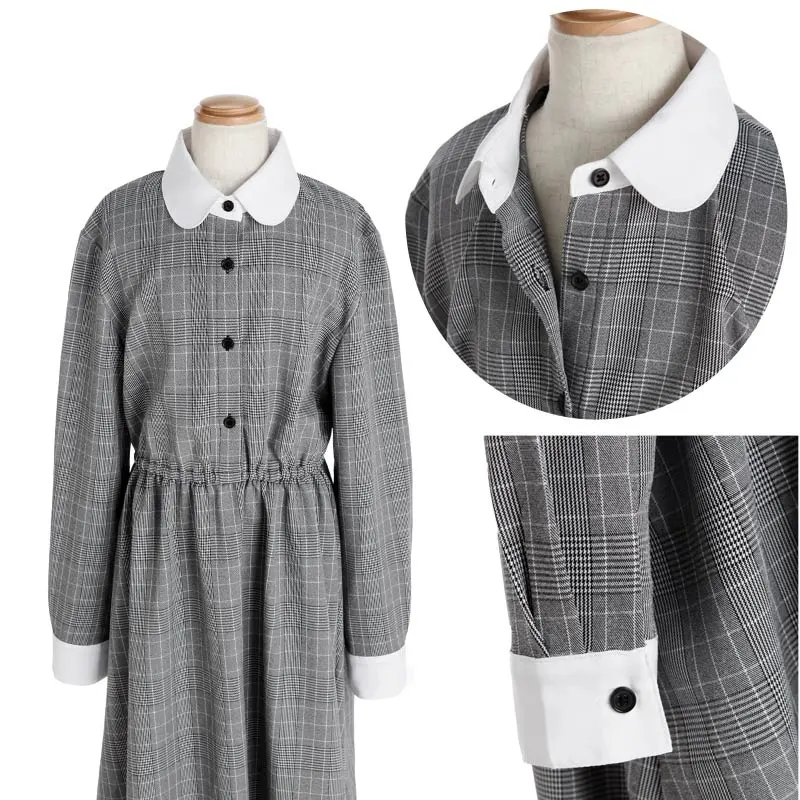 [女児スーツ]リバーシブルケープとチェックワンピアンサンブル/HS53